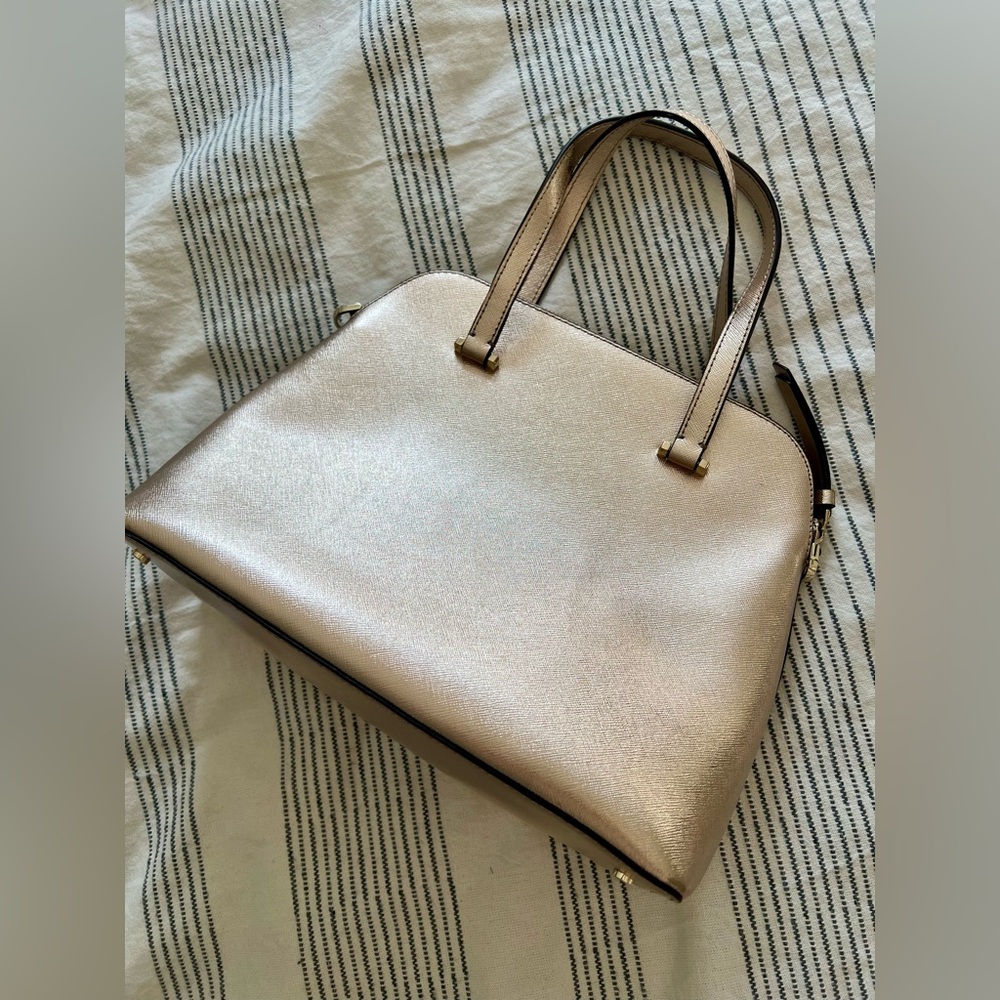 Kate Spade Maise Medium Dome Satchel, mtlcblush w/ detachable adjustable strap - Picture 5 of 9